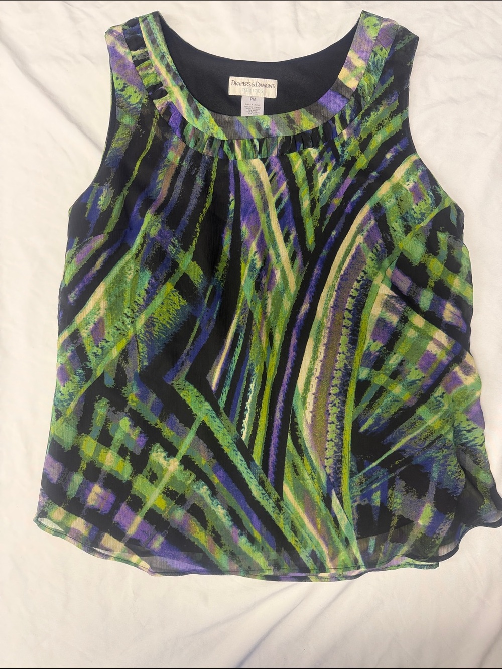 Ralph Lauren Inspired Green Multi-Print Sleeveless Camisole